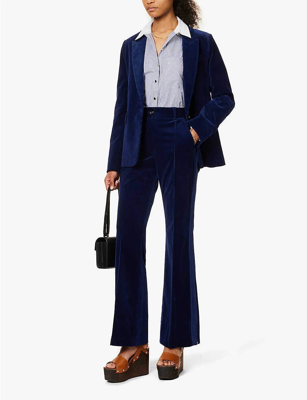 ME AND EM Straight-leg Corduroy Stretch-cotton Trousers 4 ME AND EM Straight-leg Corduroy Stretch-cotton Trousers - Image 2