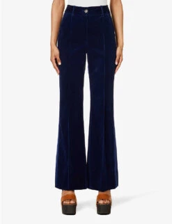 ME AND EM Straight-leg Corduroy Stretch-cotton Trousers 9 ME AND EM Straight-leg Corduroy Stretch-cotton Trousers -Whistlkes Style R04117200 DEEPBLUE ALT02