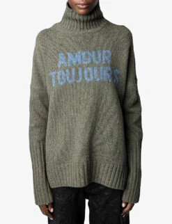 Zadig & Voltaire Alma Turtleneck Wool Jumper -Whistlkes Style R04121838 MOUSSE ALT02