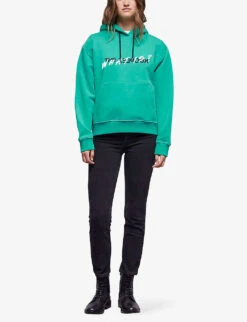 THE KOOPLES What Is?-print Cotton-fleece Hoody -Whistlkes Style R04121891 GRN01 ALT01