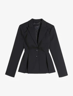 Ted Baker Single-breasted Peplum-hem Stretch-woven Bazer
