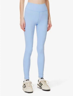 High-rise Text-print Stretch-woven Leggings -Whistlkes Style R04122873 HYDRANGEA ALT02