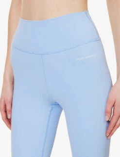 High-rise Text-print Stretch-woven Leggings -Whistlkes Style R04122873 HYDRANGEA ALT04