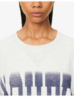 Logo-print Oversized Cotton Sweatshirt -Whistlkes Style R04123218 GREY ALT04