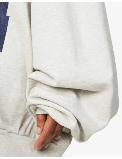 Logo-print Oversized Cotton Sweatshirt -Whistlkes Style R04123218 GREY ALT05