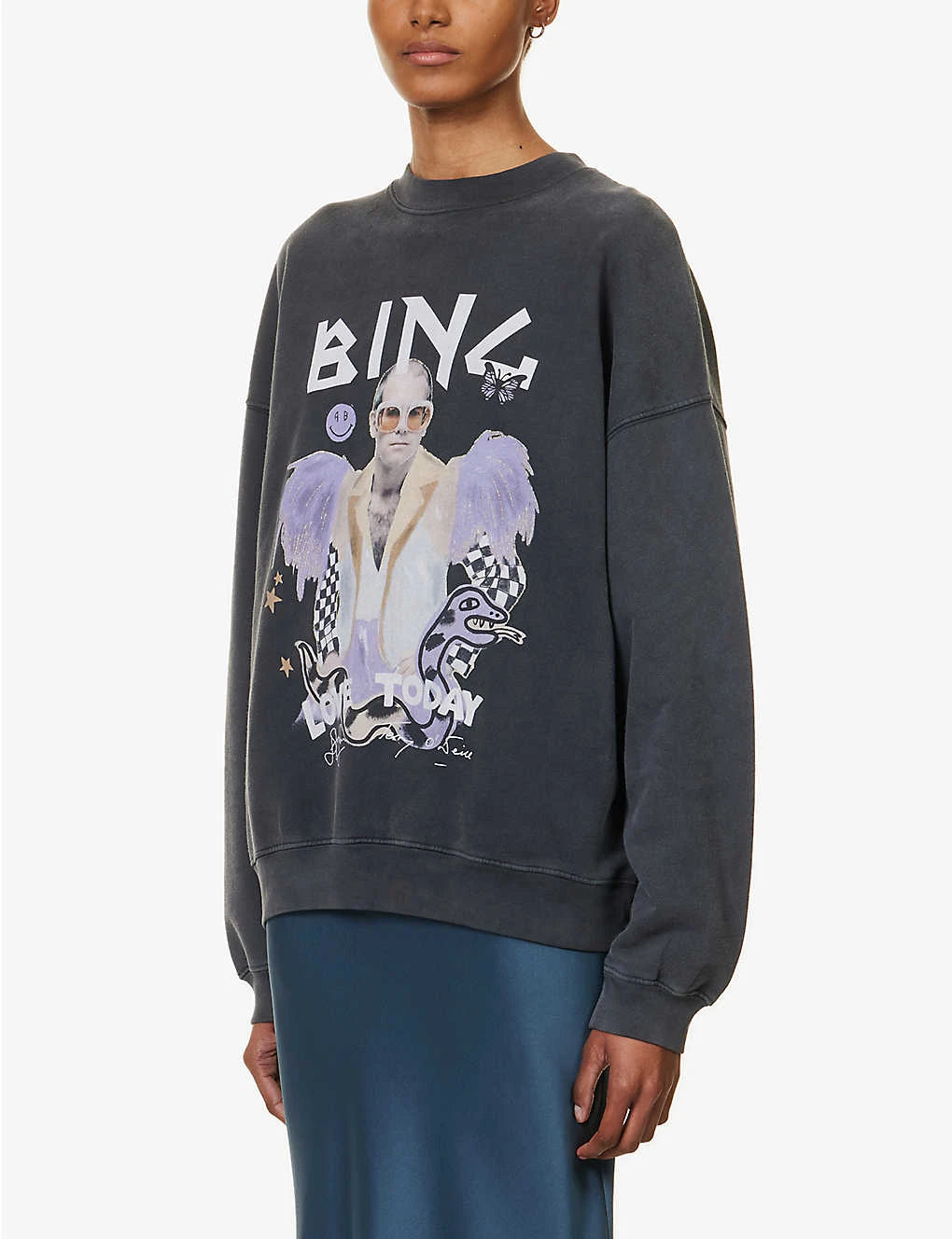 ANINE BING X Terry O'Neill Harvey Graphic-print Cotton Sweatshirt 5 ANINE BING X Terry O'Neill Harvey Graphic-print Cotton Sweatshirt - Image 3