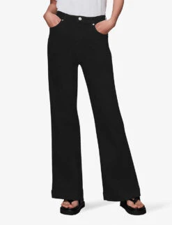 Whistles Lucy Flared-leg High-rise Stretch-denim Jeans 9 Whistles Lucy Flared-leg High-rise Stretch-denim Jeans -Whistlkes Style R04124483 BLACK ALT02