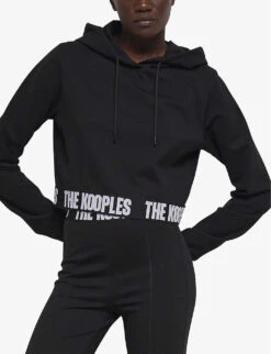 THE KOOPLES Logo-hem Stretch-woven Hoody -Whistlkes Style R04125315 BLA01 ALT02