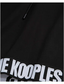 THE KOOPLES Logo-hem Stretch-woven Hoody -Whistlkes Style R04125315 BLA01 ALT04