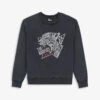 THE KOOPLES Tiger-print Crew-neck Cotton Jumper -Whistlkes Style R04127683 BLA55 M