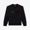 THE KOOPLES Flocked Logo-print Cotton-fleece Sweatshirt -Whistlkes Style R04127688 BLA01 M