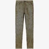 THE KOOPLES Metallic-stripe Slim-leg High-rise Stretch-denim Jeans