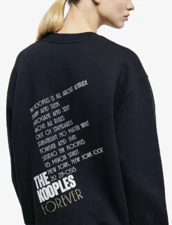 THE KOOPLES Graphic-print Relaxed-fit Cotton Jumper -Whistlkes Style R04127729 BLAD1 ALT04