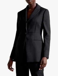 Ted Baker Fritta Single-breasted Stretch-woven Blazer -Whistlkes Style R04128525 BLACK ALT02
