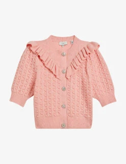 Ted Baker Haniha Frilled Stretch-knit Cardigan