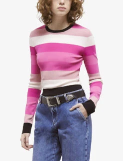 THE KOOPLES Low-rise Wide-leg Denim Jeans -Whistlkes Style R04129065 BLUE6 ALT02