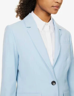 ME AND EM Relaxed-fit Single-breasted Wool-blend Jacket -Whistlkes Style R04129141 SPRINGBLUE ALT04