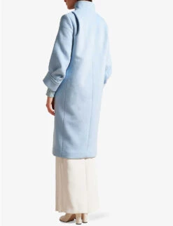 Ted Baker Sairse Pleated-sleeve Wool-blend Coat -Whistlkes Style R04129687 LTBLUE ALT03