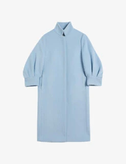 Ted Baker Sairse Pleated-sleeve Wool-blend Coat