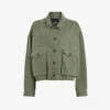 AllSaints Mora Oversized-fit Cotton Overshirt -Whistlkes Style R04131451 KHAKIGREEN M
