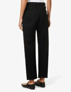 Lemaire Wide-leg Mid-rise Denim Trousers -Whistlkes Style R04132302 BLACK ALT03