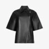 AllSaints Bayla Short-sleeve Bonded Leather Jacket