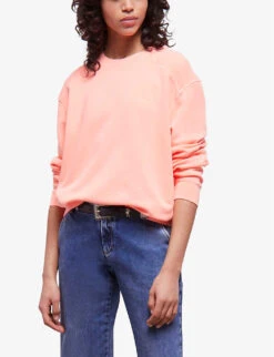 THE KOOPLES Embroidered-logo Crew-neck Cotton Sweatshirt -Whistlkes Style R04135412 ORA57 ALT02