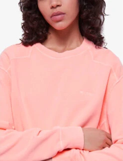 THE KOOPLES Embroidered-logo Crew-neck Cotton Sweatshirt -Whistlkes Style R04135412 ORA57 ALT04