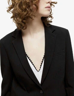 THE KOOPLES Straight-fit Stretch-crepe Blazer -Whistlkes Style R04135867 BLA01 ALT04