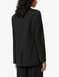 Joseph Jackie Single-breasted Stretch-wool Blazer -Whistlkes Style R04140080 BLACK ALT03