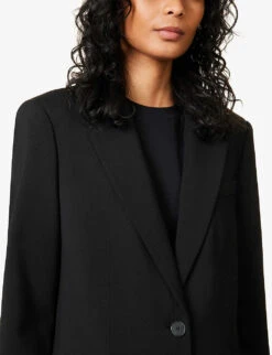 Joseph Jackie Single-breasted Stretch-wool Blazer -Whistlkes Style R04140080 BLACK ALT04