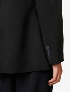 Joseph Jackie Single-breasted Stretch-wool Blazer -Whistlkes Style R04140080 BLACK ALT05