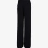 Wide-leg High-rise Knitted Trousers -Whistlkes Style R04141940 BLACK M