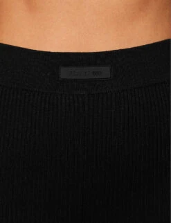 ESSENTIALS Sport Straight-leg High-rise Knitted Leggings -Whistlkes Style R04142432 JETBLACK ALT04