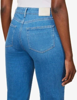 Paige Leenah Flared-leg High-rise Stretch-denim Jeans -Whistlkes Style R04144096 MIDBLUEMINIMALWASH ALT05