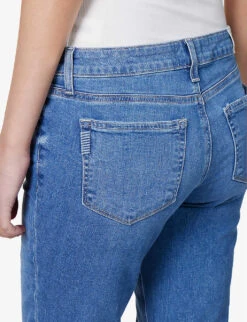 Paige Brigitte Raw-hem Slim-leg Mid-rise Stretch-denim Jeans -Whistlkes Style R04144127 REFLECTION ALT05