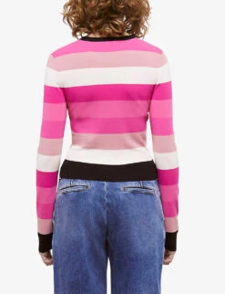 THE KOOPLES Striped Slim-fit Stretch-knit Jumper 10 THE KOOPLES Striped Slim-fit Stretch-knit Jumper -Whistlkes Style R04146002 PIN33 ALT03