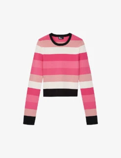 THE KOOPLES Striped Slim-fit Stretch-knit Jumper