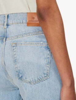 ANINE BING Olsen Straight-leg High-rise Organic-denim Jeans -Whistlkes Style R04146362 WASHEDBLUE ALT05