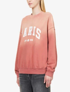 ANINE BING Jaci Logo-print Organic Cotton Sweatshirt -Whistlkes Style R04146366 WASHEDFADEDTERRACOTTA ALT02