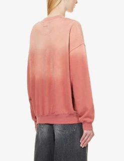 ANINE BING Jaci Logo-print Organic Cotton Sweatshirt -Whistlkes Style R04146366 WASHEDFADEDTERRACOTTA ALT03