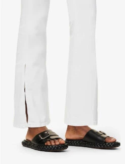 FRAME Le Crop Mini Flare Flared-leg Mid-rise Jeans -Whistlkes Style R04146383 BLANC ALT06