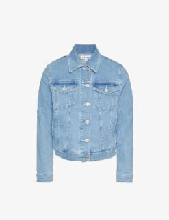 FRAME Faded Wash Contrast-stitch Recycled Denim-blend Jacket