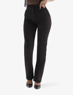 Tansy Straight-leg Slim-fit Satin Trousers -Whistlkes Style R04146682 BLACK ALT02