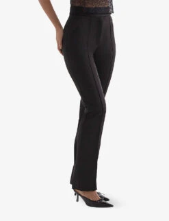 Tansy Straight-leg Slim-fit Satin Trousers -Whistlkes Style R04146682 BLACK ALT03