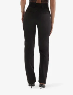 Tansy Straight-leg Slim-fit Satin Trousers -Whistlkes Style R04146682 BLACK ALT04