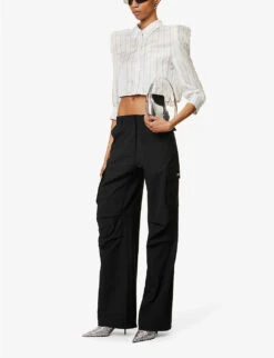 Coperni Straight-leg Mid-rise Wool-blend Trousers -Whistlkes Style R04147538 BLACKBLACK ALT01