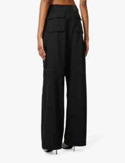 Coperni Straight-leg Mid-rise Wool-blend Trousers -Whistlkes Style R04147538 BLACKBLACK ALT03