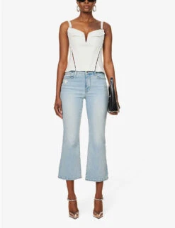 GOOD AMERICAN Good Legs Cropped Mid-rise Stretch-denim Jeans -Whistlkes Style R04147918 INDIGO403 ALT01