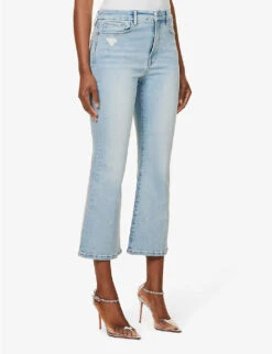 GOOD AMERICAN Good Legs Cropped Mid-rise Stretch-denim Jeans -Whistlkes Style R04147918 INDIGO403 ALT02